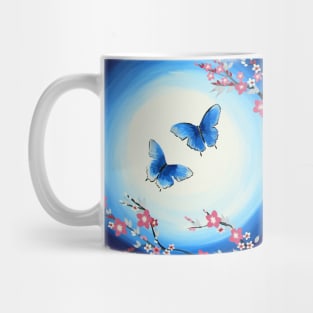 Dark Blue Butterflies Mug